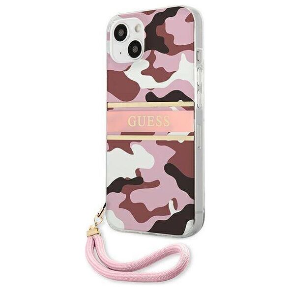Original Case IPHONE 13 Guess Hardcase Camo Strap Collection (GUHCP13MKCABPI) pink 3666339023164