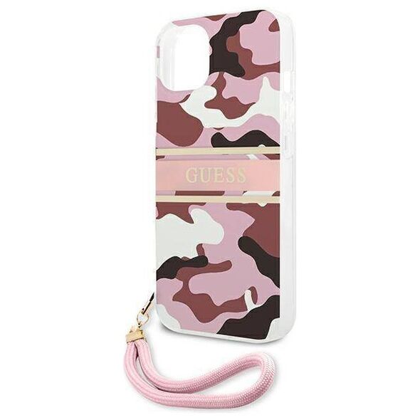 Original Case IPHONE 13 Guess Hardcase Camo Strap Collection (GUHCP13MKCABPI) pink 3666339023164
