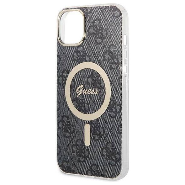 Original Case IPHONE 14 Guess Hardcase 4G Print MagSafe + Wireless Charger (GUBPN61H4EACSP) black 3666339102814