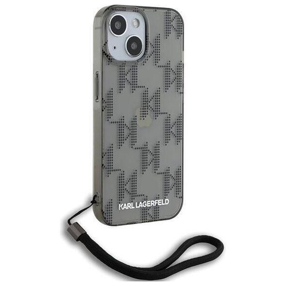 Original Case IPHONE 13 / 14 / 15 Karl Lagerfeld Hardcase IML Mono KL Pattern & Cord (KLHCP15SHKDPNSK) black 3666339258245