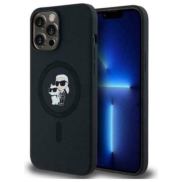 Original Case IPHONE 13 PRO Karl Lagerfeld Hardcase Silicone Karl & Choupette Magsafe (KLHMP13LSCMKCRHK) black 3666339253981