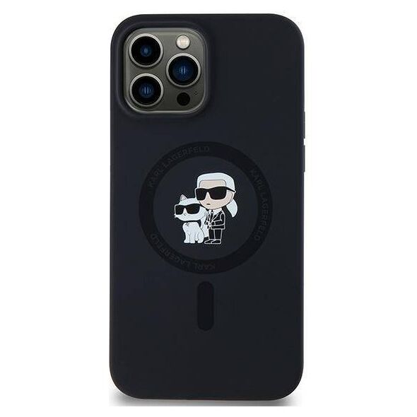 Original Case IPHONE 13 PRO Karl Lagerfeld Hardcase Silicone Karl & Choupette Magsafe (KLHMP13LSCMKCRHK) black 3666339253981