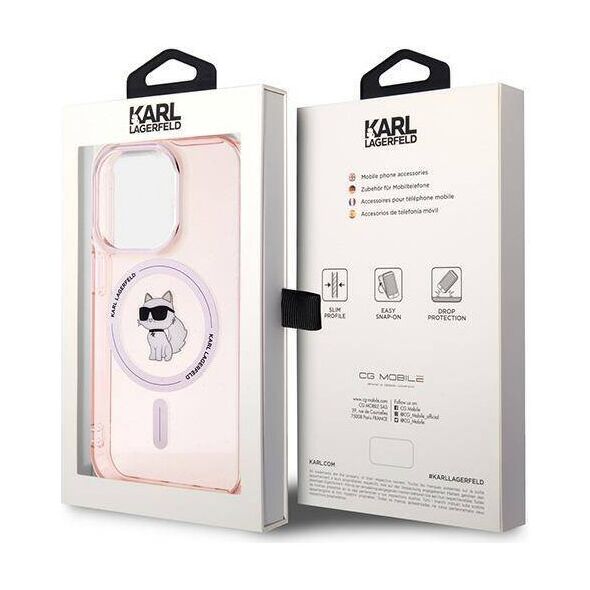 Original Case IPHONE 14 PRO Karl Lagerfeld Hardcase IML Choupette MagSafe (KLHMP14LHFCCNOP) pink 3666339162498
