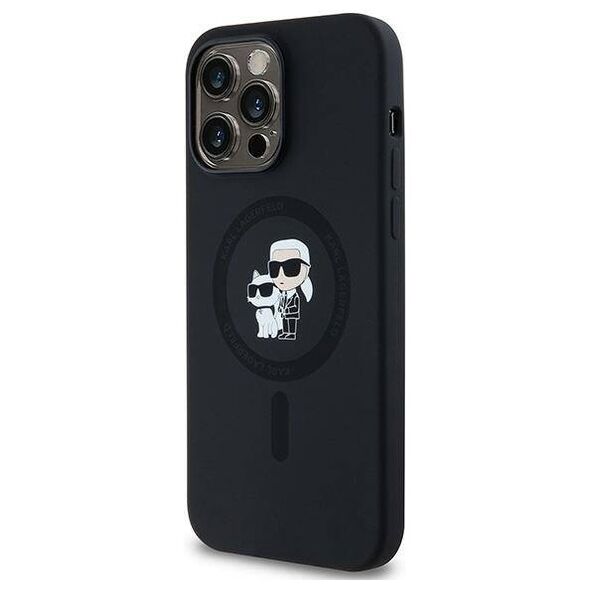 Original Case IPHONE 14 PRO Karl Lagerfeld Hardcase Silicone Karl & Choupette Magsafe (KLHMP14LSCMKCRHK) black 3666339254025