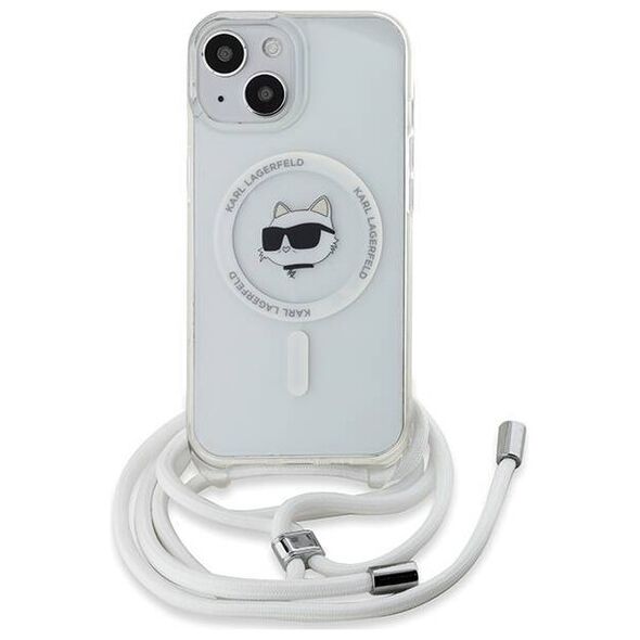 Original Case IPHONE 13 / 14 / 15 Karl Lagerfeld Hardcase IML Choupette Head & Cord MagSafe (KLHMP14SHCCHNT) transparent 3666339287085
