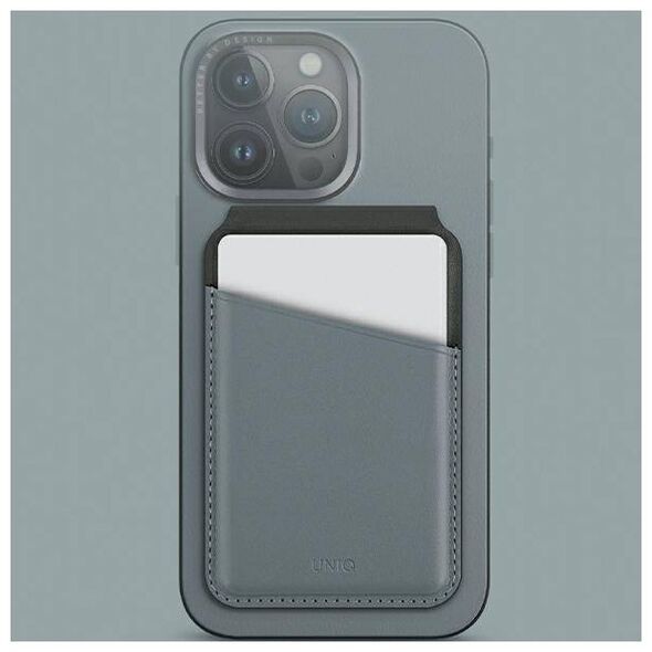 MagSafe Card Wallet IPHONE Z MAGSAFE UNIQ Magnetic RFID Wallet and Phone Stand blue & black 8886463688410