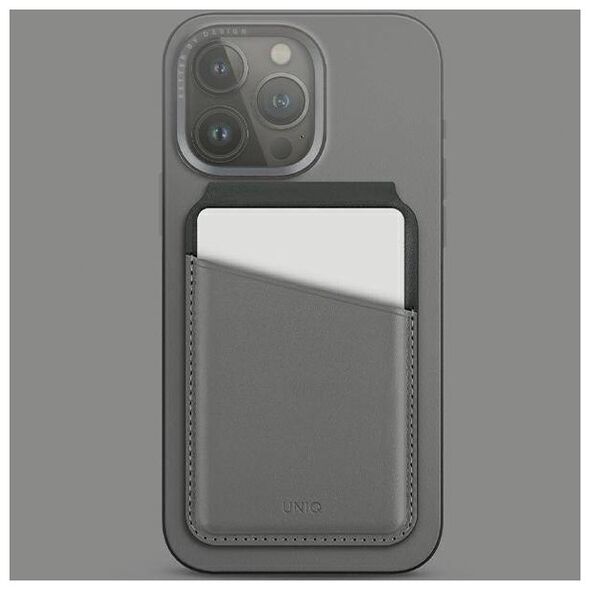 MagSafe Card Wallet IPHONE Z MAGSAFE UNIQ Magnetic RFID Wallet and Phone Stand black & grey 8886463688434