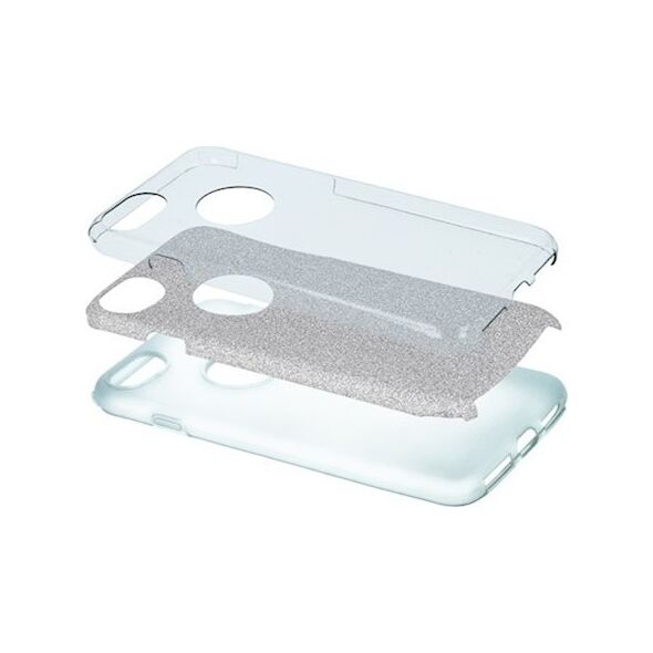 Glitter (3in1) - Apple iPhone 13 (6.1) ezüst szilikon tok 5900495933089