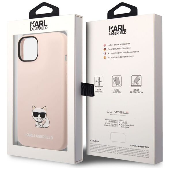 Karl Lagerfeld Liquid Silicone Choupette Apple iPhone 14 Plus (6.7) hátlapvédő tok pink (KLHCP14MSLCTPI) 3666339076641