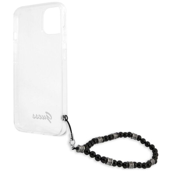 Guess Apple iPhone 13 Mini (5.4) PC Script and Black Pearls hátlapvédő tok átlátszó (GUHCP13SKPSBK) 3666339025199
