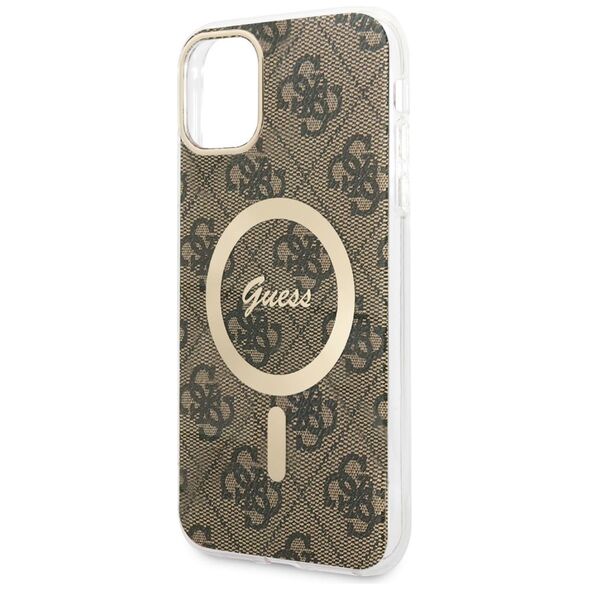 Guess 4G IML MagSafe Apple iPhone 11 (6.1) 2019 hátlapvédő tok barna (GUHMN61H4STW) 3666339126841