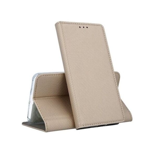 Smart magnet Xiaomi Redmi 13C 4G / Redmi 13C 5G oldalra nyíló mágneses könyv tok szilikon belsővel arany 5907457715479