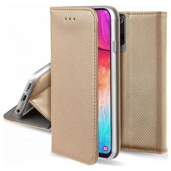 Smart magnet Xiaomi Redmi 13C 4G / Redmi 13C 5G oldalra nyíló mágneses könyv tok szilikon belsővel arany 5907457715479