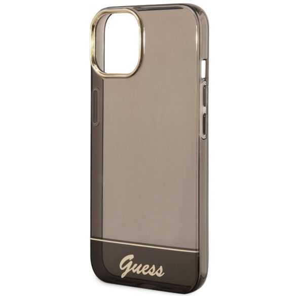Guess Apple iPhone 14 Plus (6.7) PC/TPU Camera Outline Translucent hátlapvédő tok fekete (GUHCP14MHGCOK) 3666339088231