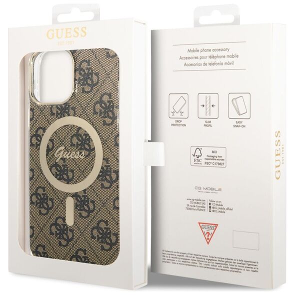 Guess Apple iPhone 13 Pro Max (6.7) 4G IML MagSafe hátlapvédő tok barna (GUHMP13XH4STW) 3666339126872