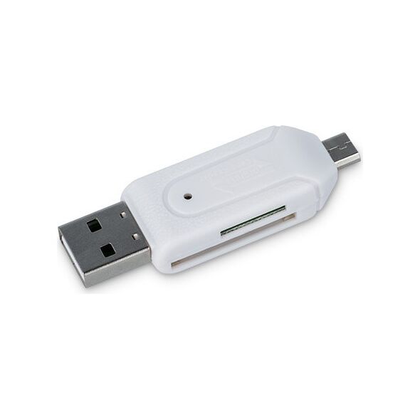 Forever micro USB - USB microSD / SD kártya olvasó átalakító adapter fehér 5900495389930