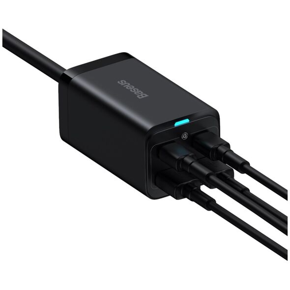 Baseus wall charger GaN3 Pro 100W 2x USB-C 2x USB black 6953156209053