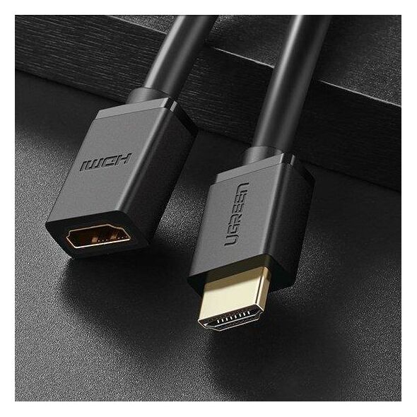 HDMI male to HDMI female cable UGREEN HD107, FullHD, 3D, 0.5m (black) 6957303811403