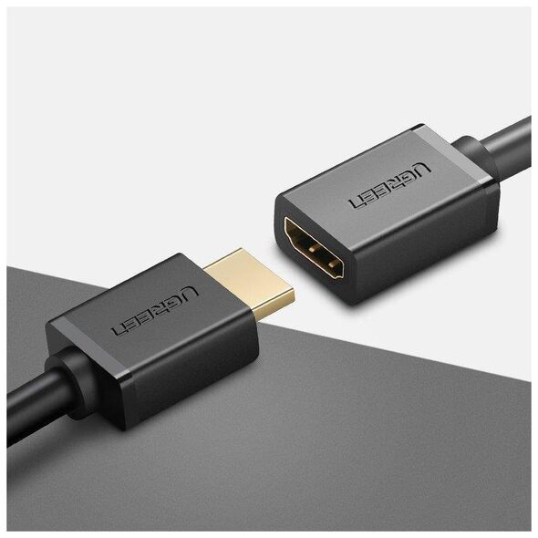 HDMI male to HDMI female cable UGREEN HD107, FullHD, 3D, 0.5m (black) 6957303811403