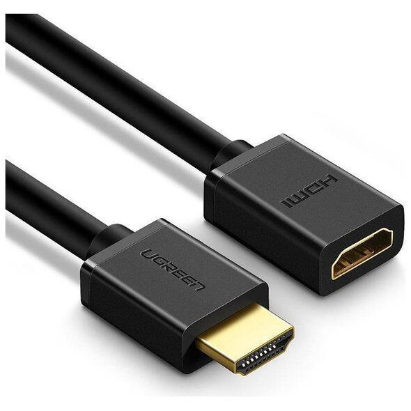 HDMI male to HDMI female cable UGREEN HD107, FullHD, 3D, 0.5m (black) 6957303811403