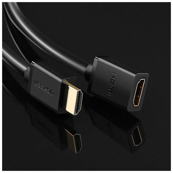 HDMI male to HDMI female cable UGREEN HD107, FullHD, 3D, 0.5m (black) 6957303811403