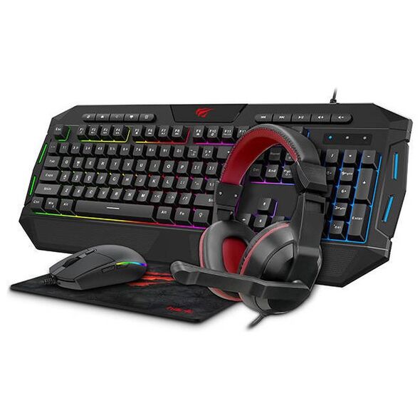 Gaming set 4in1 Havit GAMENOTE KB501CM headphones + keyboard + mouse + mouse pad 6939119028312