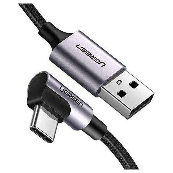 Angular USB-C cable UGREEN US284, 3A , 2m (black) 6957303859429
