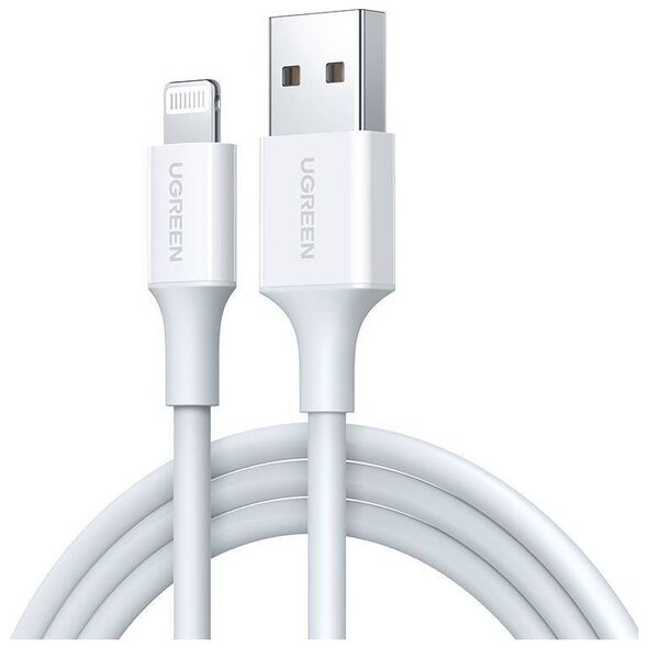 Cable Lightning to USB UGREEN 2.4A US155, 1.5m (white) 6957303883158