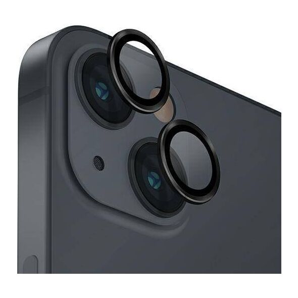 Tempered Glass for Camera IPHONE 14 / 14 PLUS UNIQ Optix Aluminium Camera Lens Protector z Aplikatorem czarny 8886463682395