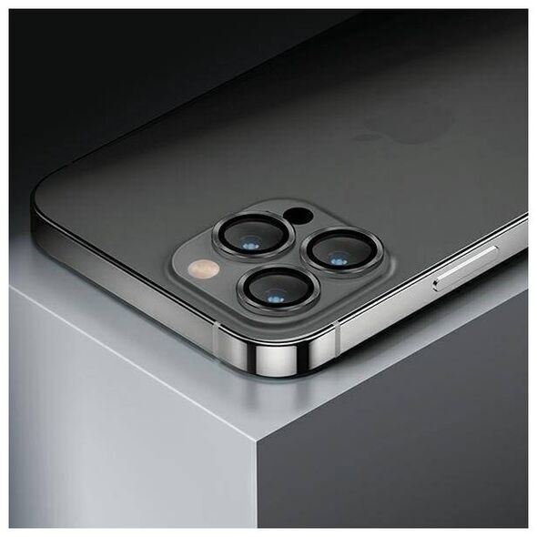 Tempered Glass for Camera IPHONE 14 / 14 PLUS UNIQ Optix Aluminium Camera Lens Protector z Aplikatorem czarny 8886463682395