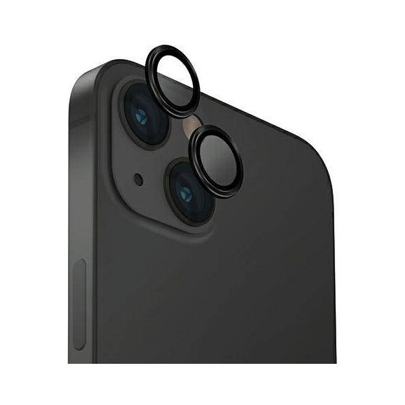 Tempered Glass for Camera APPLE IPHONE 15 / 15 PLUS UNIQ Optix Aluminium Camera Lens Protector z Aplikatorem czarny 8886463686089