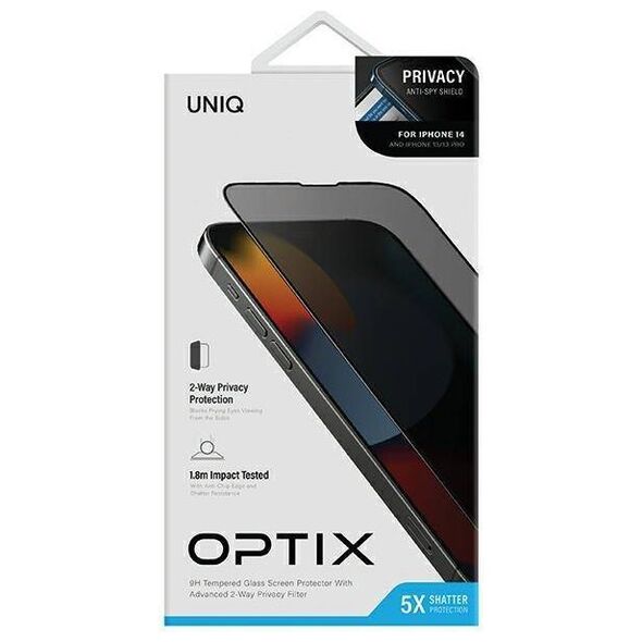 Tempered Glass 5D IPHONE 14 UNIQ Optix Privacy with Applicator 8886463682135