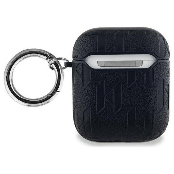 Original Case APPLE AIRPODS Karl Lagerfeld Cover Monogram Choupette Head black 3666339283599
