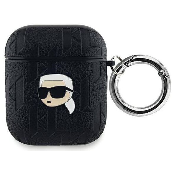 Original Case APPLE AIRPODS Karl Lagerfeld Cover Monogram Karl Head black 3666339283636