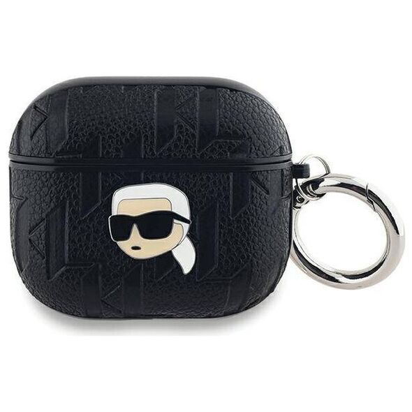 Original Case APPLE AIRPODS 3 Karl Lagerfeld Cover Monogram Karl Head black 3666339283650