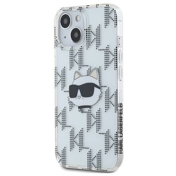 Original Case IPHONE 13 / 14 / 15 Karl Lagerfeld Hardcase IML Choupette Head & Monogram (KLHCP15SHKLPCHT) transparent 3666339286286