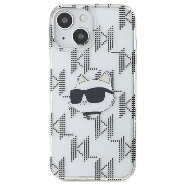 Original Case IPHONE 13 / 14 / 15 Karl Lagerfeld Hardcase IML Choupette Head & Monogram (KLHCP15SHKLPCHT) transparent 3666339286286