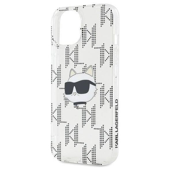 Original Case IPHONE 13 / 14 / 15 Karl Lagerfeld Hardcase IML Choupette Head & Monogram (KLHCP15SHKLPCHT) transparent 3666339286286