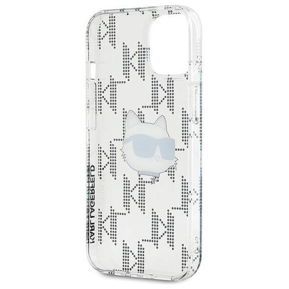 Original Case IPHONE 13 / 14 / 15 Karl Lagerfeld Hardcase IML Choupette Head & Monogram (KLHCP15SHKLPCHT) transparent 3666339286286