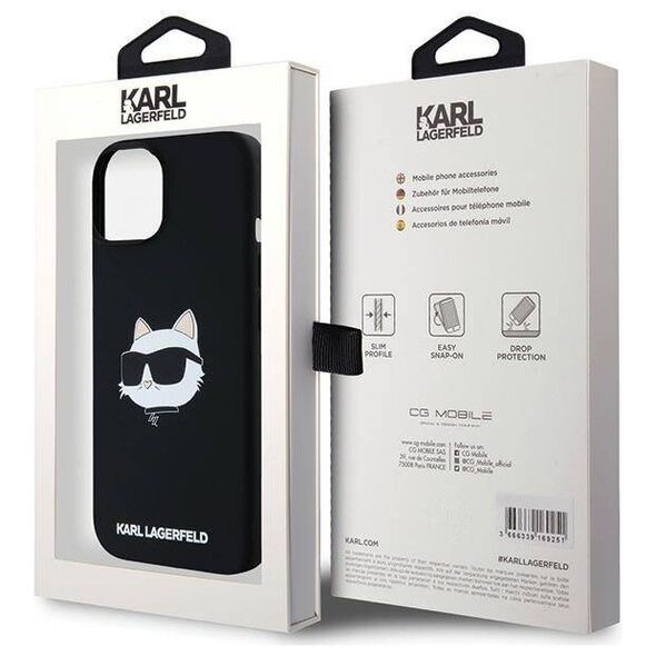 Original Case IPHONE 15 PLUS / 14 PLUS Karl Lagerfeld Hardcase Crossbody IML Karl Head MagSafe (KLHMP15MSCHPPLK) black 3666339257279