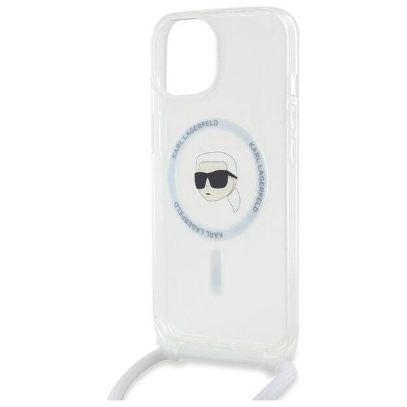 Original Case IPHONE 13 / 14 / 15 Karl Lagerfeld Hardcase Silicone Choupette Head MagSafe (KLHMP15SHCKHNT) transparent 3666339286989