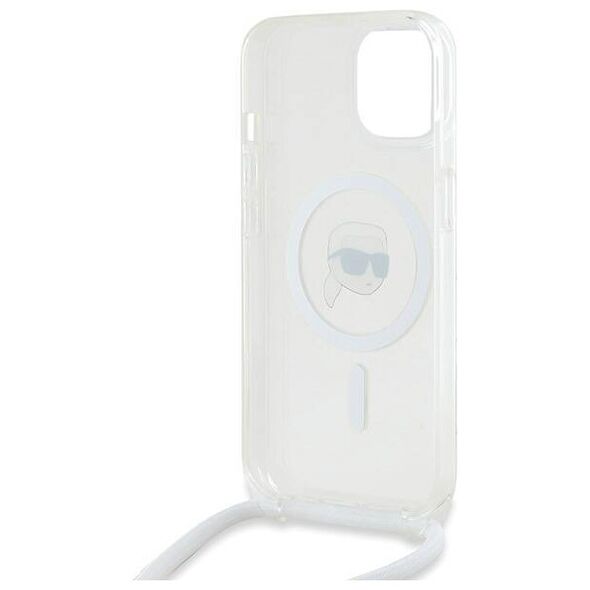 Original Case IPHONE 13 / 14 / 15 Karl Lagerfeld Hardcase Silicone Choupette Head MagSafe (KLHMP15SHCKHNT) transparent 3666339286989