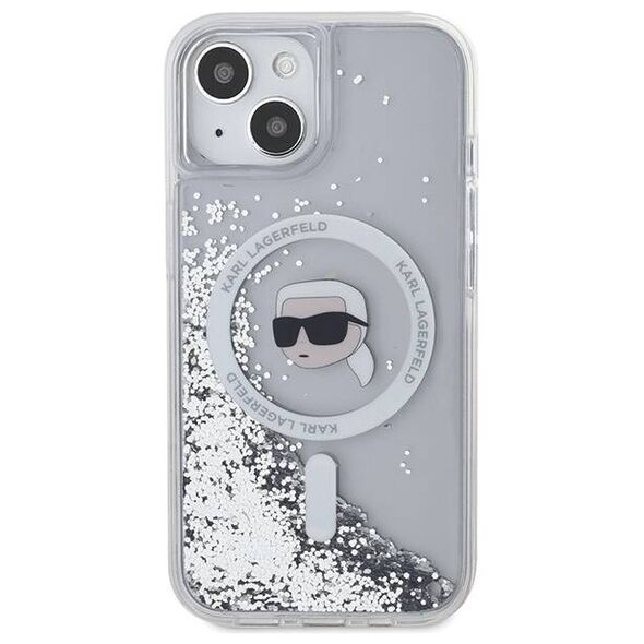 Original Case IPHONE 13 / 14 / 15 Karl Lagerfeld Hardcase Silicone Choupette Head MagSafe (KLHMP15SLGKISGH) transparent 3666339285586