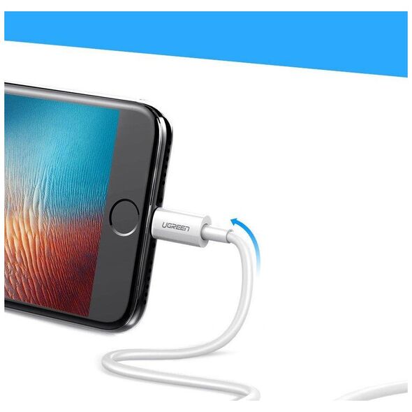 UGREEN Nickel plated Lightning Cable MFi 1m (white) 6957303827282
