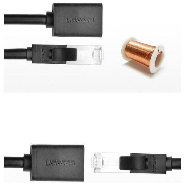 UGREEN Cat 6 FTP Ethernet RJ45 Extension Male/Female PatchCords with Shielding 3m (black) 6957303882823