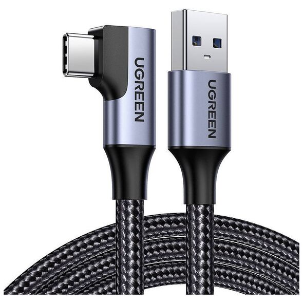 Angle cable USB to USB-C UGREEN US385, 3A, 1m (black) 6957303822997