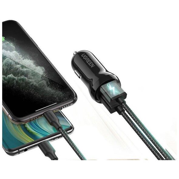 UGREEN car charger ED018, 2x USB, 24W (black) 6957303858750