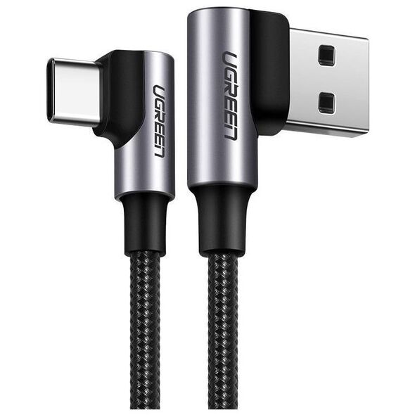 Angle cable USB to USB-C UGREEN US176, 3A, 2m (black) 6957303828579