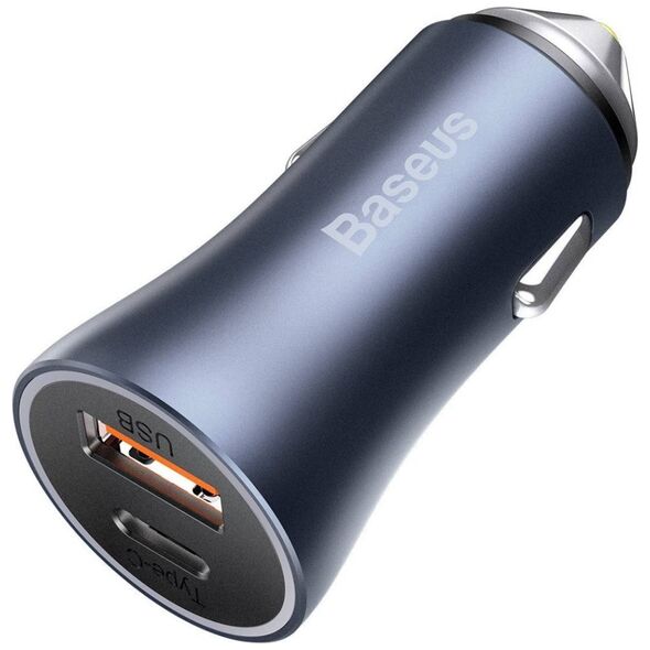 Baseus Golden Contactor Pro car charger, 2x USB, 40W (gray) 6953156201972