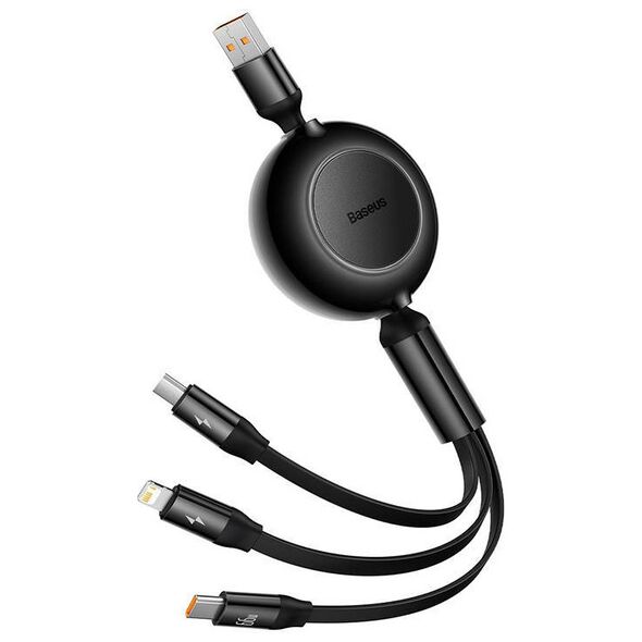 Baseus Bright Mirror 3, USB 3-in-1 cable for micro USB / USB-C / Lightning 66W / 2A 1.1m (Black) 6932172609092